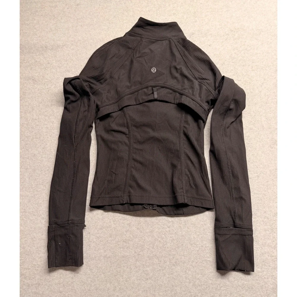 Lululemon Define Jacket Ribbed Black Full Zip Yoga Athletic Top Size 2